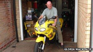 Ian Mackenzie and his motorbike