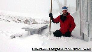 Snow at the Ptarmigan station in the Cairngorms. Pic: Sheena Wilson/CairnGorm Mountain