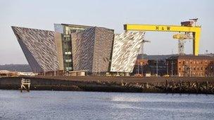 The futuristic Titanic Belfast complex was built 100 yards from where the liner was constructed