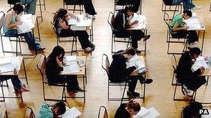 Pupils sitting exams