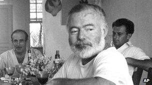 Ernest Hemingway with his friend Gianfranco Ivancich (right)