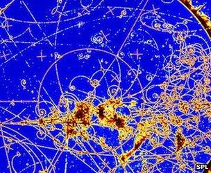 Bubble chamber with neutrino events