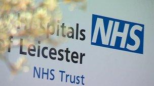 NHS sign for Leicester hospital