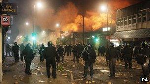 Riot police in Tottenham