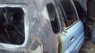 Arson attack car