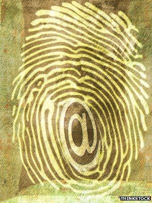 An @ sign in a fingerprint