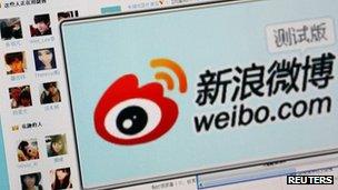 The logo of Sina Corp's Chinese microblog website "Weibo" (file photo)