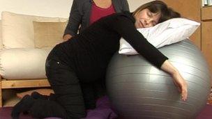 Pregnant mum on ball