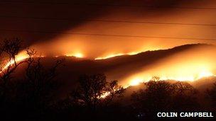 Fire on heathland. Photo by Colin Campbell