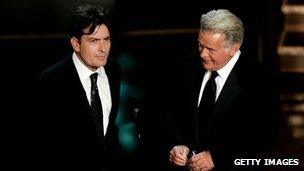 Charlie Sheen (left) and his father Martin Sheen