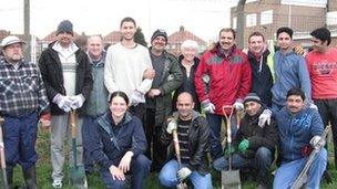 Members of the two groups planted trees in West View Cemetery in Hartlepool