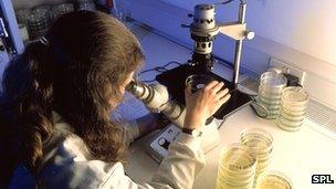 Woman in science lab