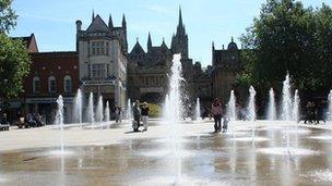 Fountains in Cathedral Square, Peterborough