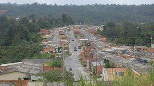 City development encroaching on rainforest