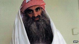 Khalid Sheikh Mohammed, photographed at Guantanamo Bay in 2009