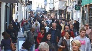 King Street shoppers in St Helier