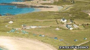 Alderney's Saye Beach campsite