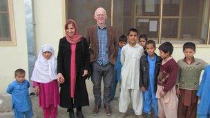 The Norgroves at a home for widows and children in Afghanistan