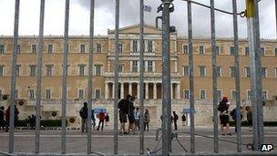 File picture of Greek parliament building in Athens