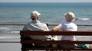 Elderly couple on Dorset coast