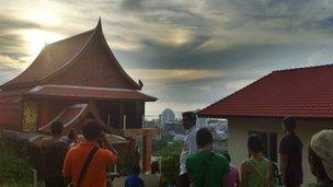 People moved to higher ground in Phuket, Thailand. Photo: Dave Wyatt.