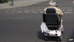 A man using a mobility scooter