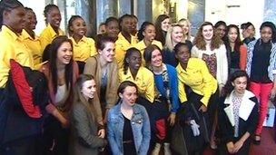 Photocall for Jamaican under-16 netball squad