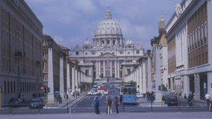 A view of the Vatican and St Peters in Rome