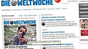 Screen grab of the Weltwoche article