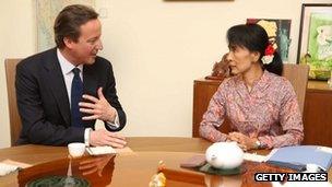 David Cameron and Aung San Suu Kyi