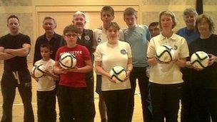 Players and coaches taking part in the training at Finchampstead Baptist Church