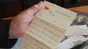 Letter written on the Titanic by Albert Denbouy