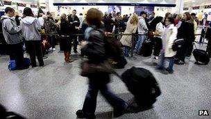 Passengers at Gatwick airport