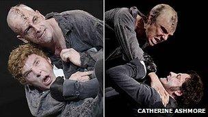 Benedict Cumberbatch and Jonny Lee Miller in Frankenstein