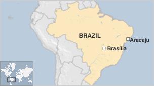 BBC map of Brazil showing Brasilia and Aracaju