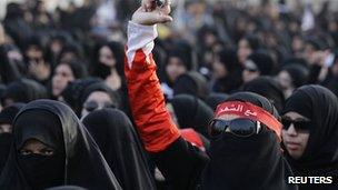 Anti-government demonstrators in Manama