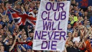 Rangers fans at Ibrox