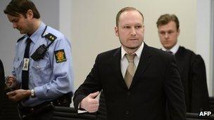 Anders Behring Breivik. 17 April 2012