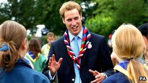 The Duke of Cambridge with scouts