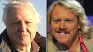 Sir David Attenborough and (right) Keith Lemon