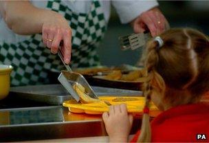 School meal being served