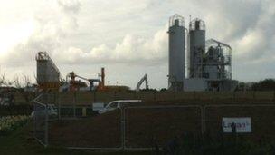 Batching plant by Guernsey Airport