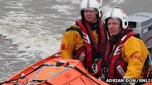 Chris Reah (right) returning from his first 'shout'