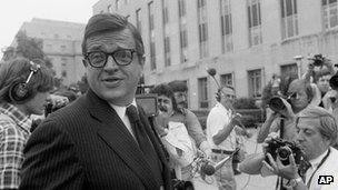 Charles Colson arrives at a court in Washington to be sentenced for obstructing justice in the Watergate case, 1974