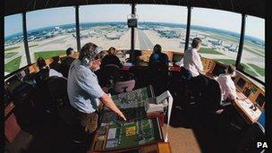 Air traffic control at Gatwick Airport