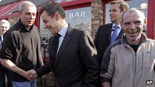 Nicolas Sarkozy on the campaign trail