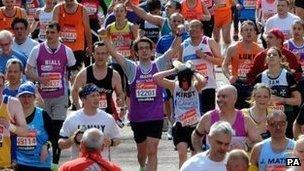 Runners in the London Marathon