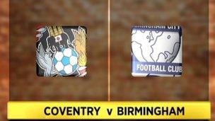 Coventry v Birmingham football match graphic