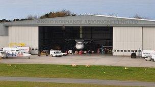 Anglo Normandy Aeroengineering hangar at Guernsey Airport