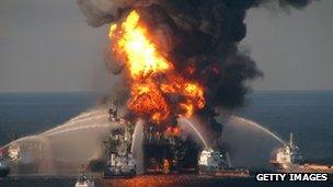 Fire at Deepwater Horizon rig